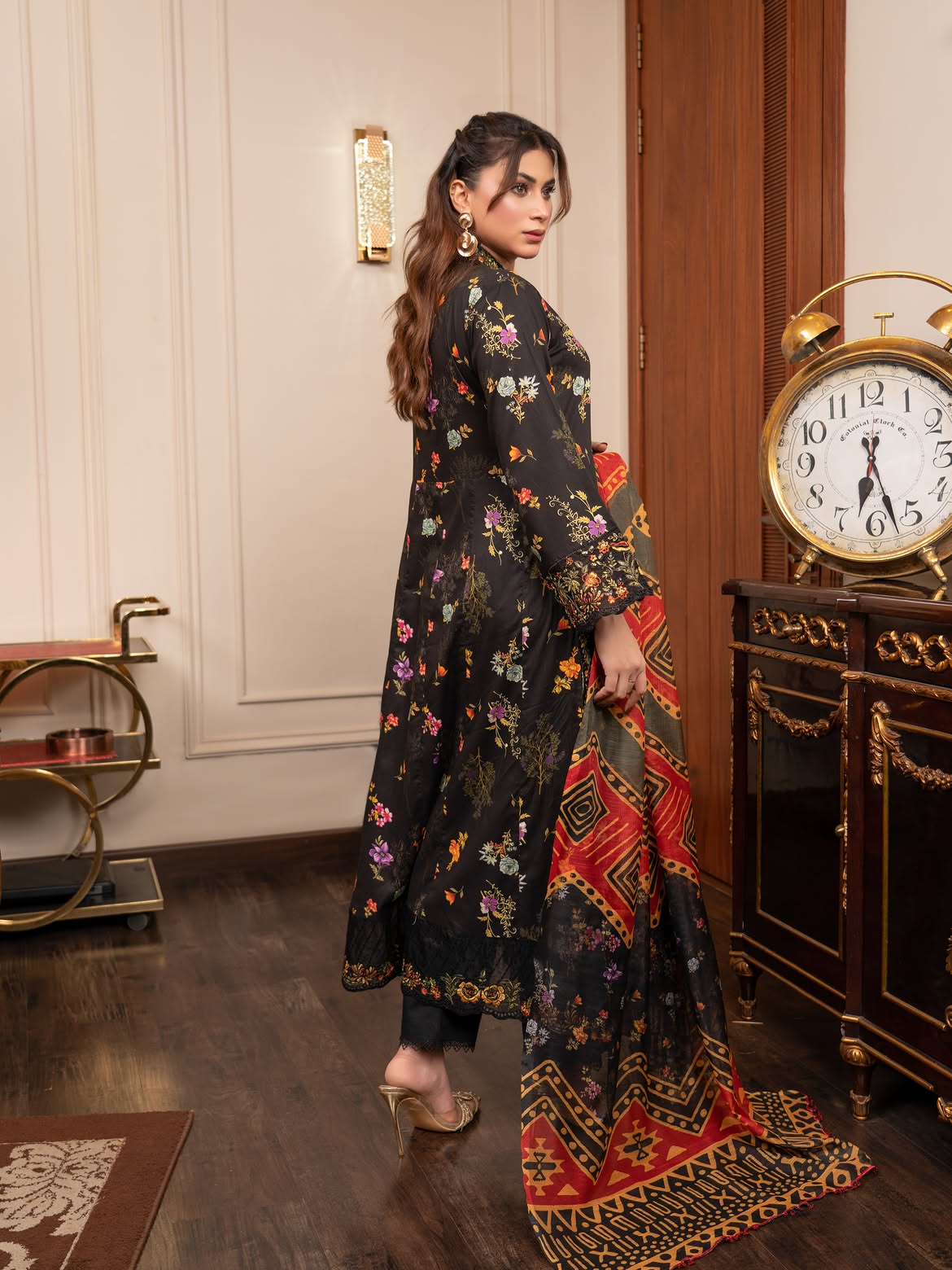 Munira Lawn Frock Black