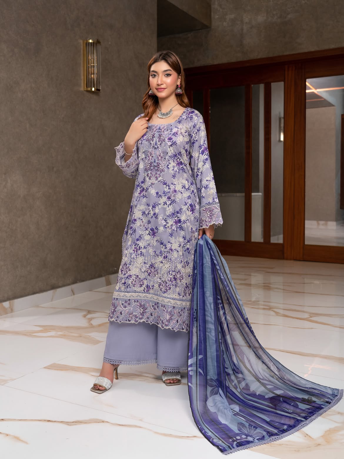 Munira Lawn Shirt Purple