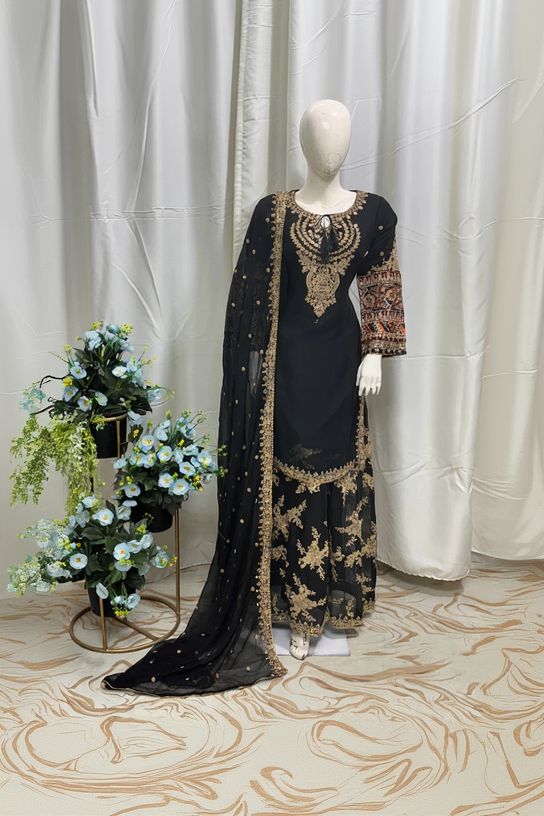 SG1807 Chiffon Palazzo Black