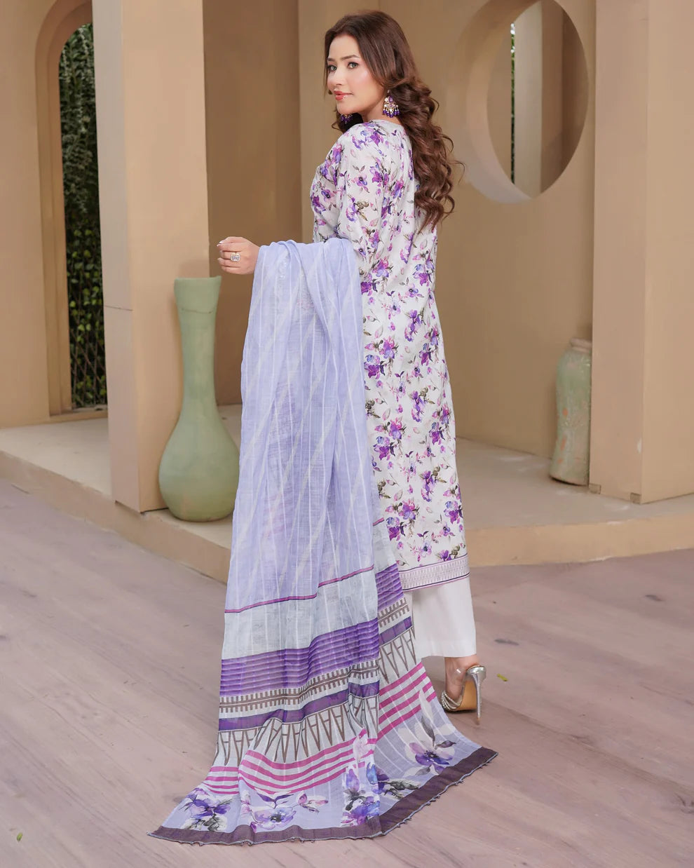 SG2401  Munira Noor vol Lawn Light Gray