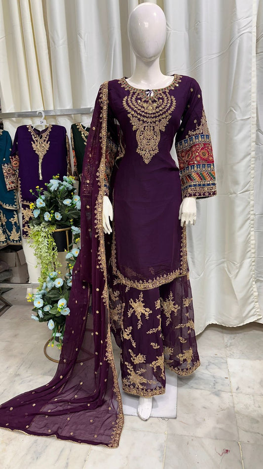 SG004 Chiffon Palazzo Mummy & Me Purple