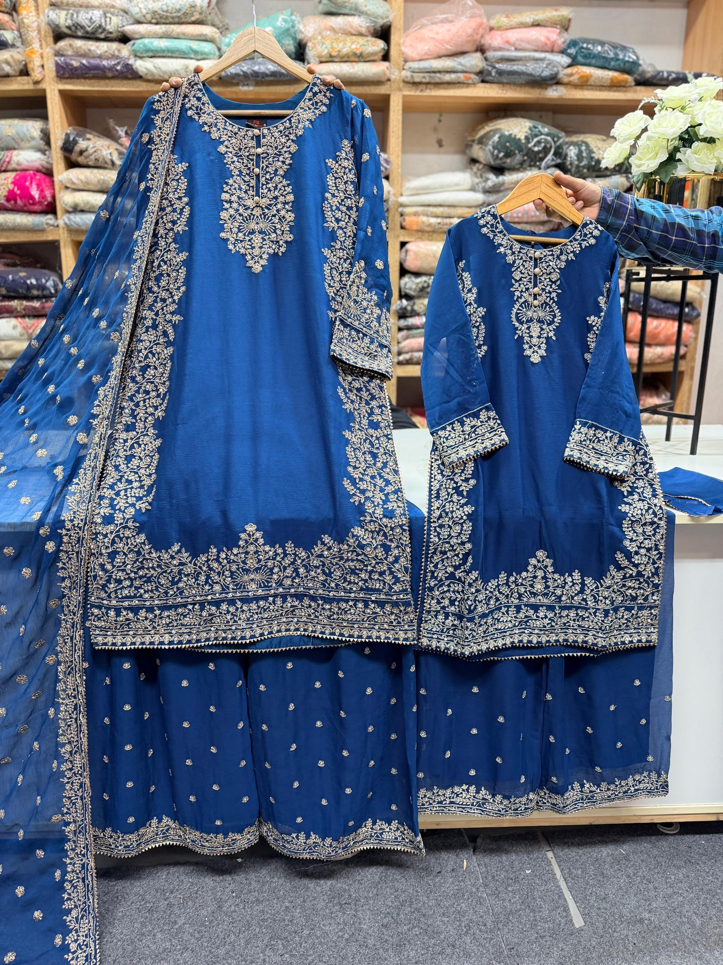 SG2266 Chiffon Palazzo Mother & Daugther Zinc