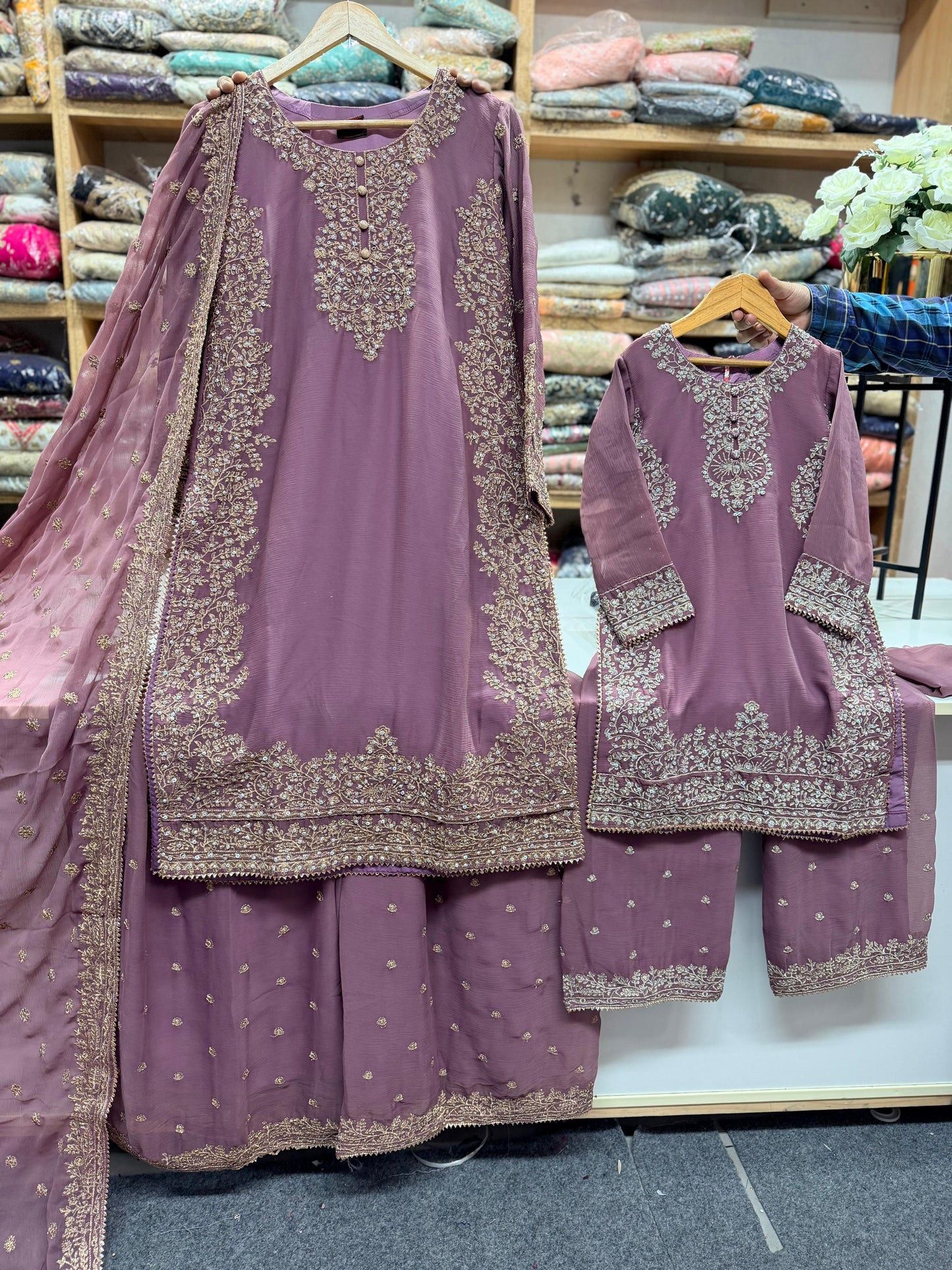 SG2266 Chiffon Palazzo Mother & Daugther Lilac