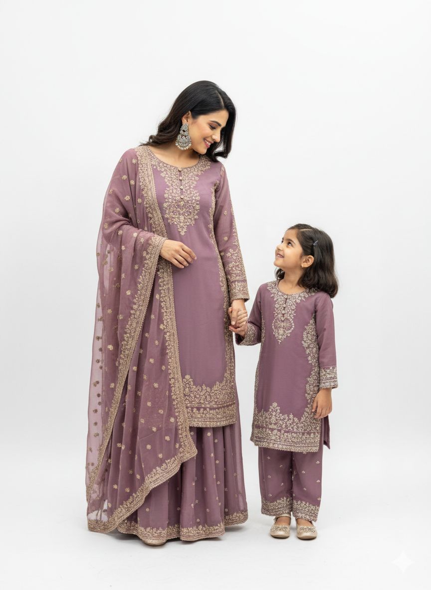 SG2266 Chiffon Palazzo Mother & Daugther Lilac