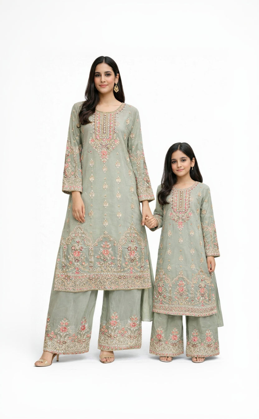 SG1623 Chiffon Mother & Daugther Skin Sand