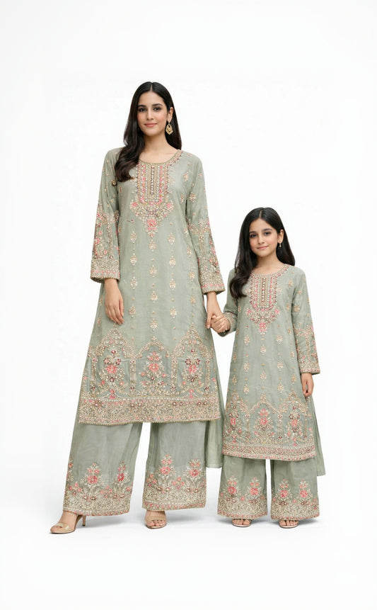 SG1623 Chiffon Mother & Daugther Skin Sand