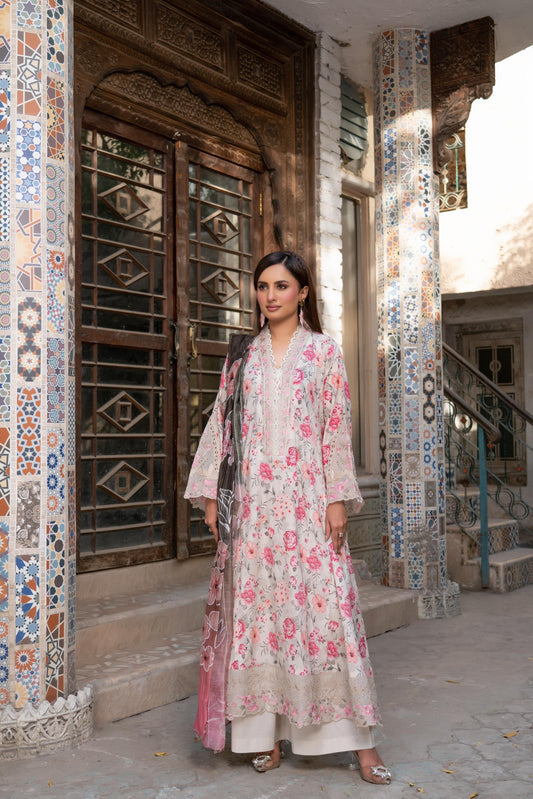 Munira Lawn 06 Ivory Cream