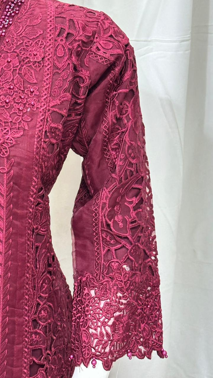 SG2573 Organza Mehroon