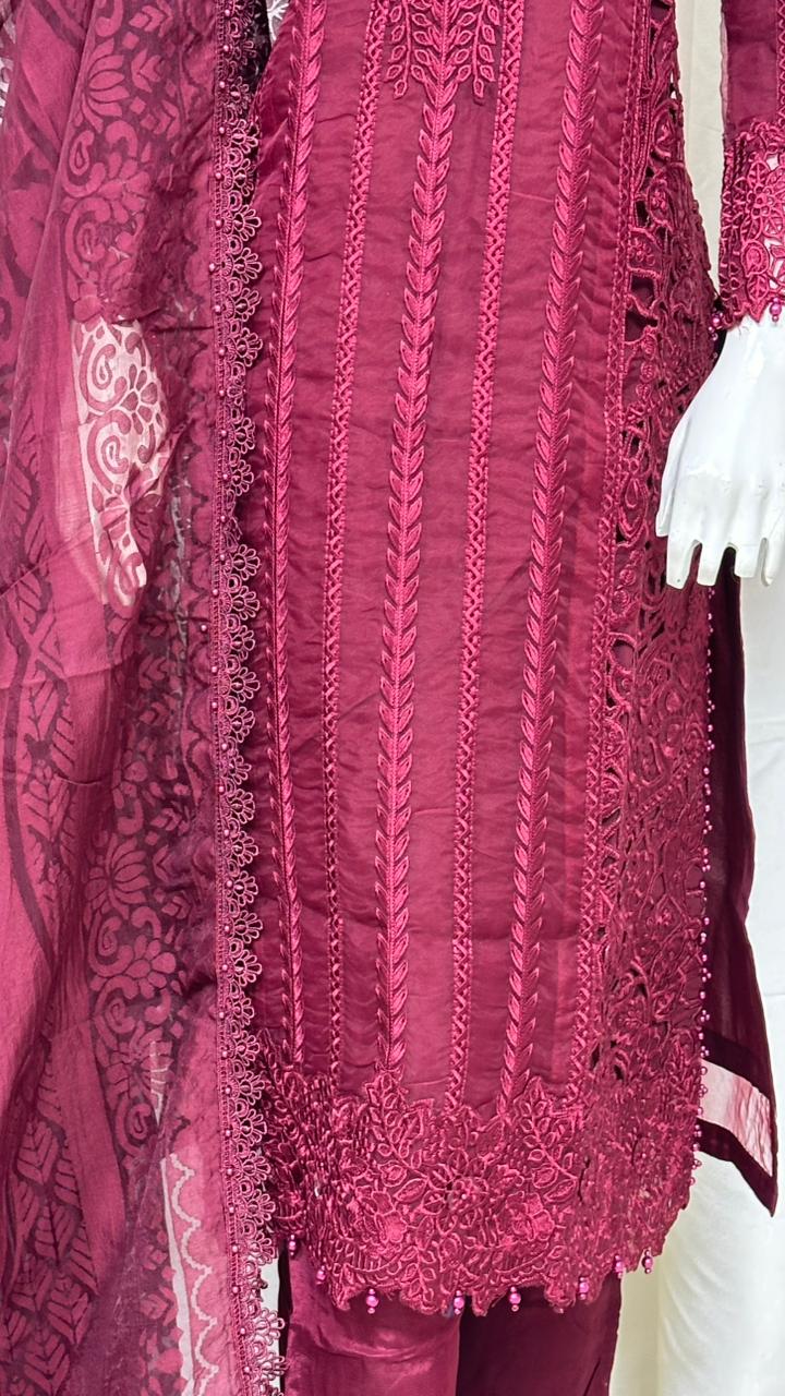 SG2573 Organza Mehroon