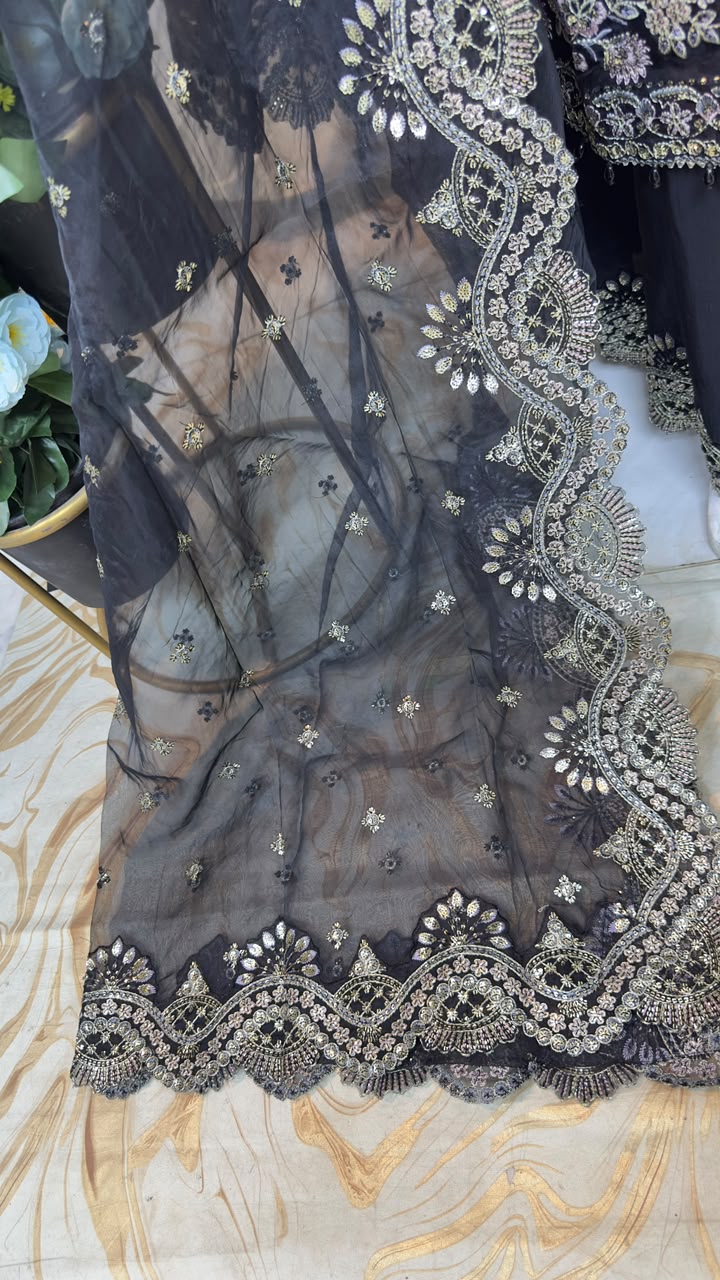 SJ7289 Organza Black