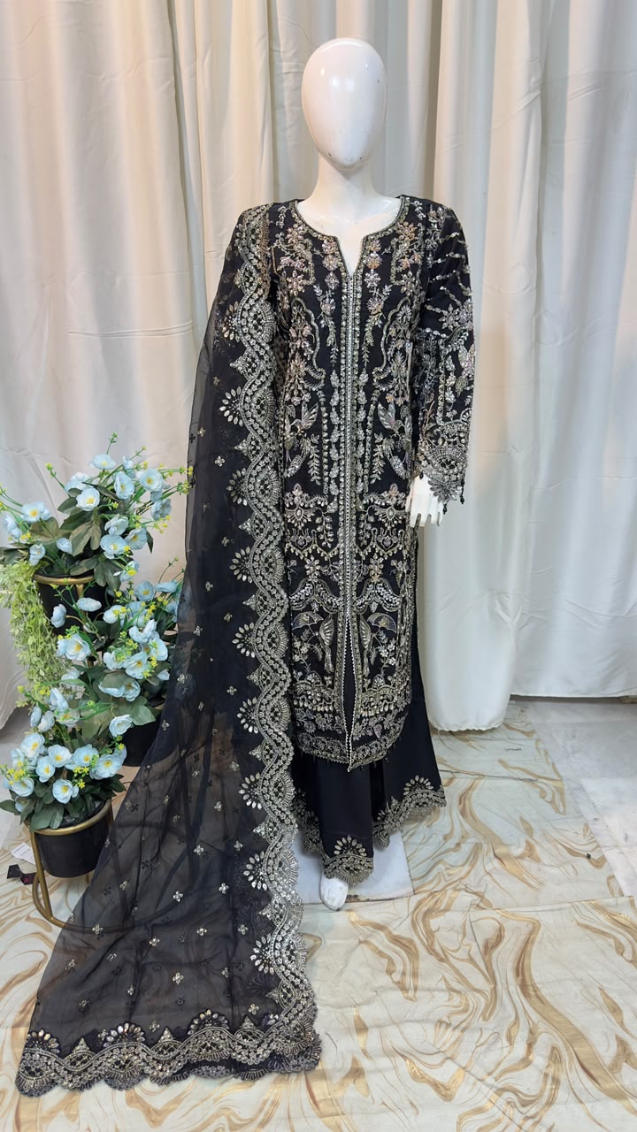 SJ7289 Organza Black