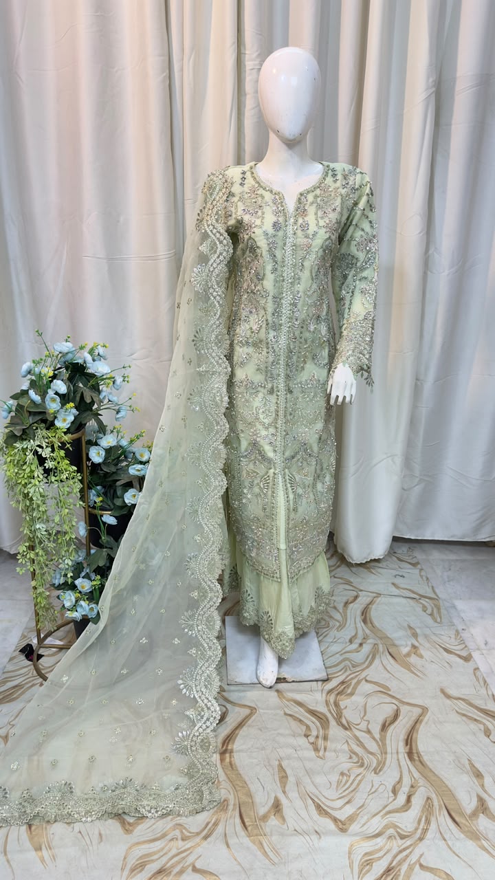 SJ7289 Organza pistachio Green