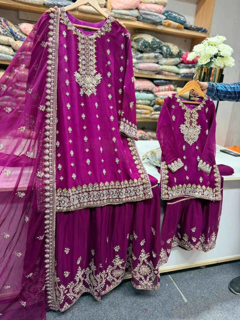 SG2188 Chiffon Gharara Mother & Daugther Margenda