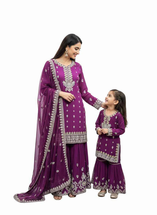 SG2188 Chiffon Gharara Mother & Daugther Margenda