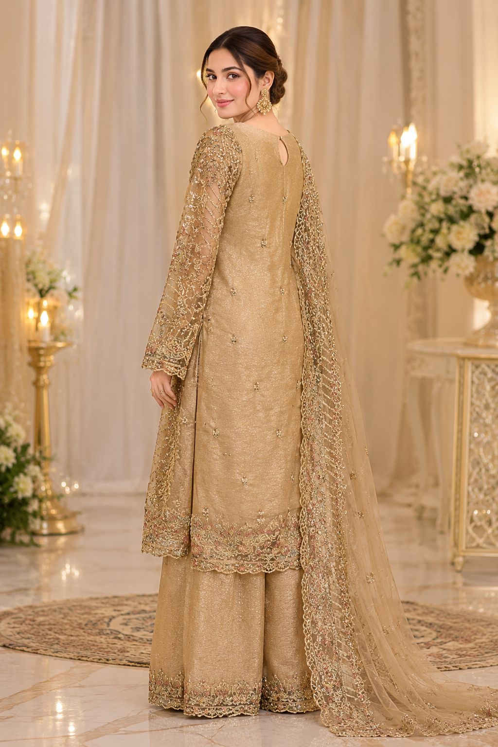 SJ3558 Net Light Golden Beige