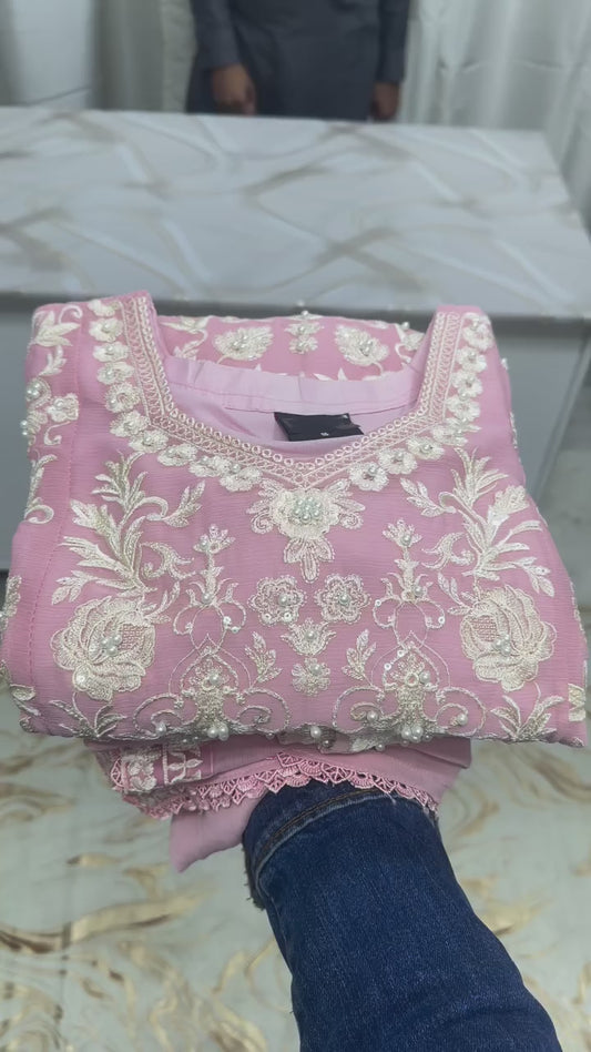 SG1846 Chiffon Short Shirt Pink