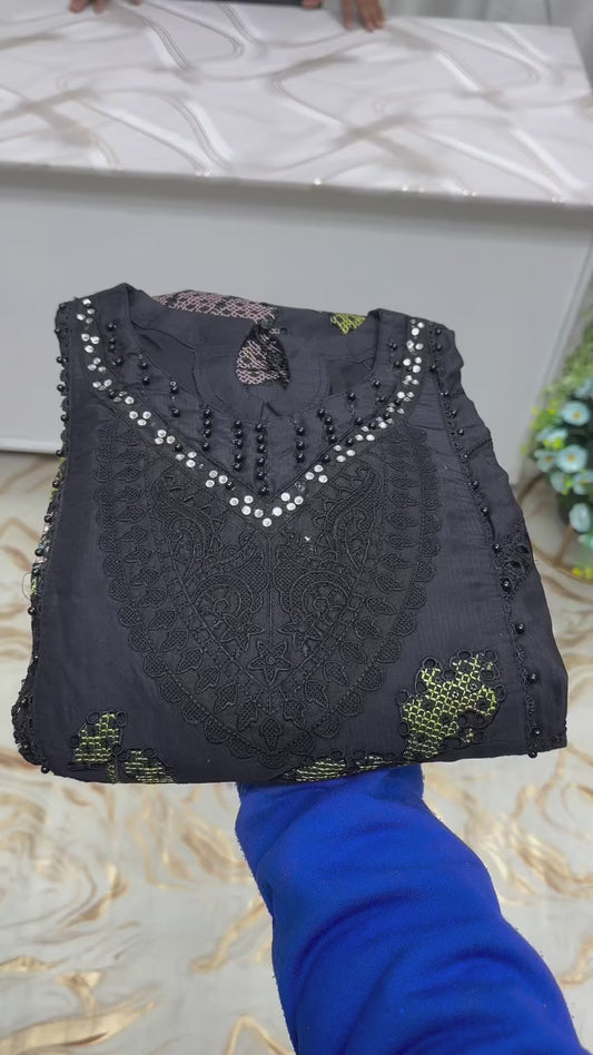 SG1478 Chikan kari Viscose Black