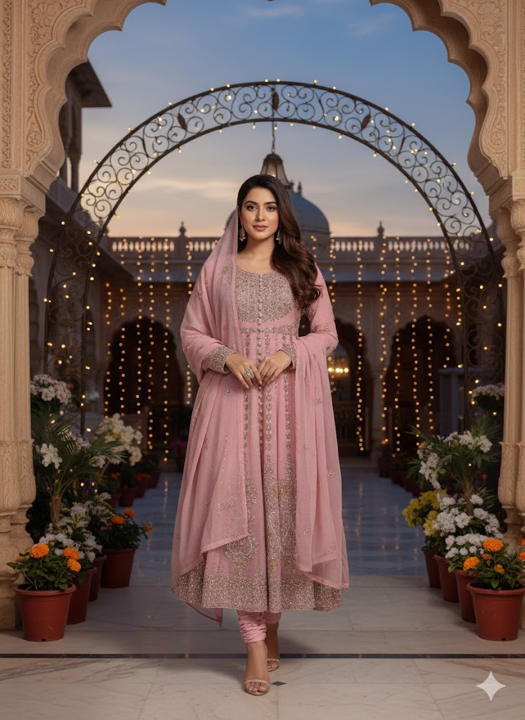 SG1778 Frock Chiffon Pink