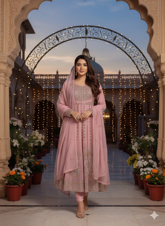 SG1778 Frock Chiffon Pink