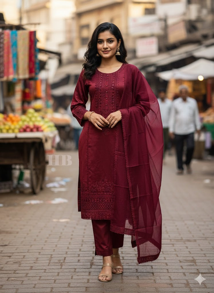 SG1104 Khaadi Mehroon