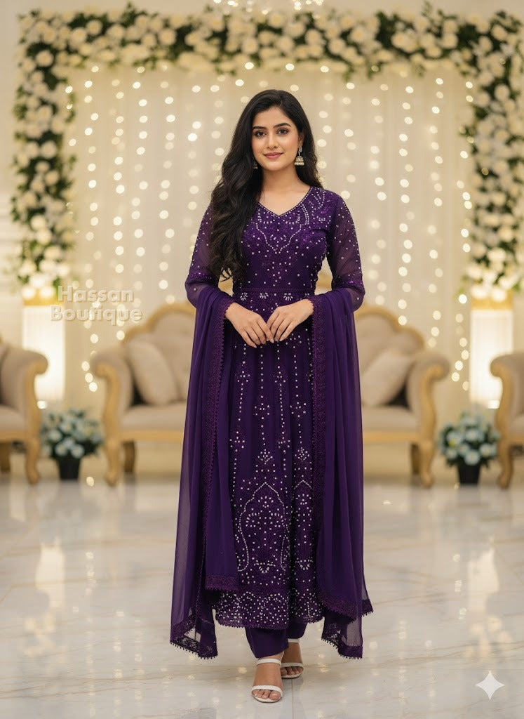 SG1497 Frock Chiffon Purple