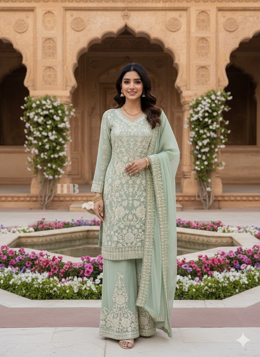 SG1846 Chiffon Short Shirt Pastel Green