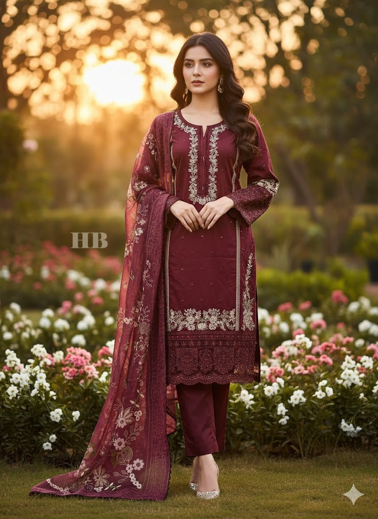 SG1160 Khaadi Mehroon
