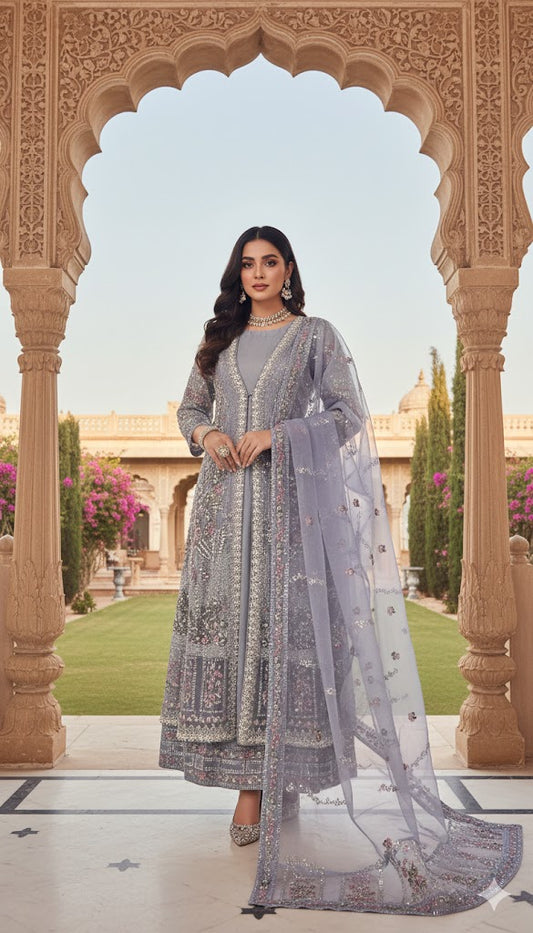 FG114 Open Gown Style Maxi Lavender