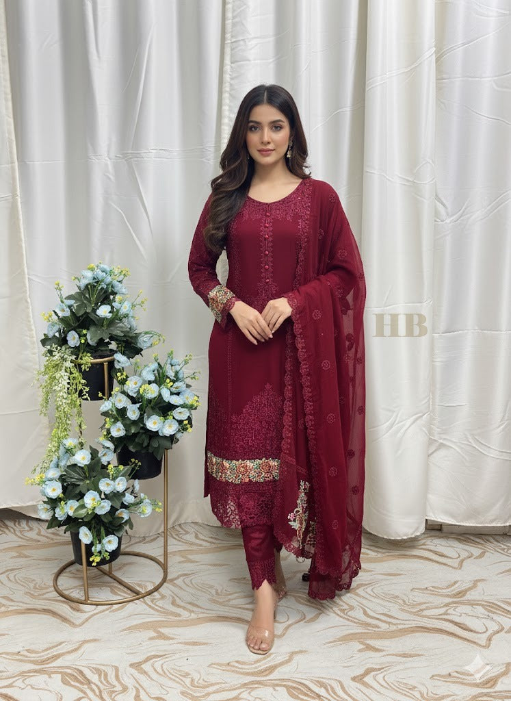 SG001 Chiffon Mehroon