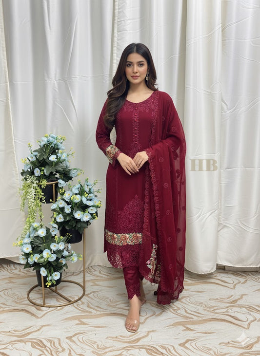 SG001 Chiffon Mehroon