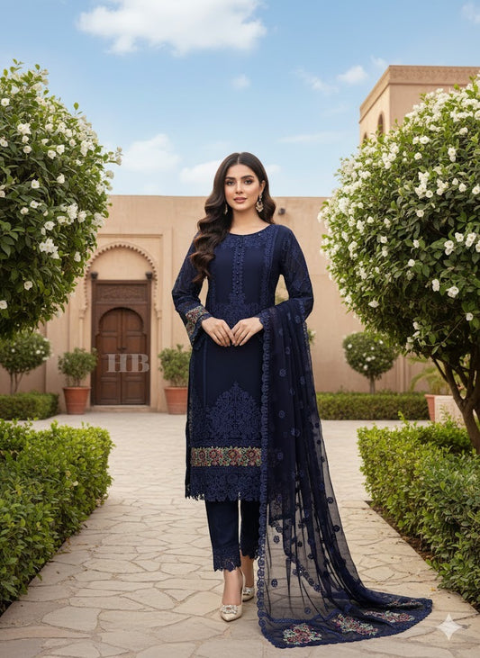 SG001 Chiffon Navy Blue