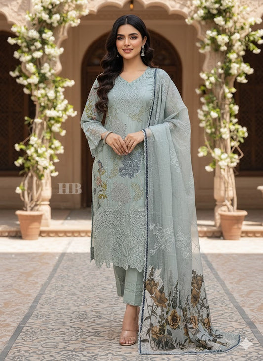 SG1478 Chikan kari Viscose Sage Green