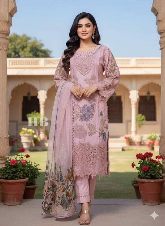 SG1478 Chikan kari Viscose Pink