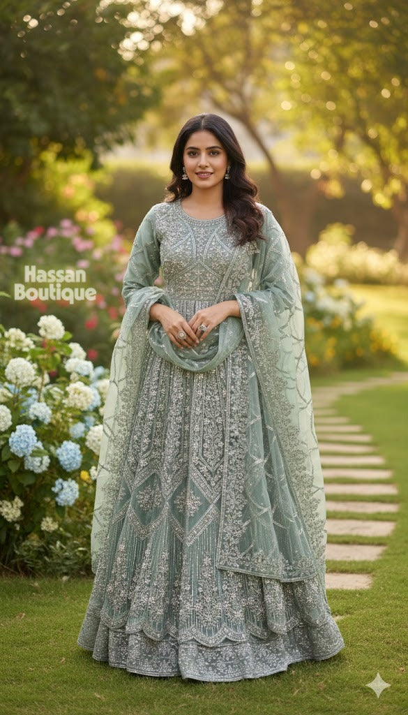 FG157 Gown Style Maxi Pastel Green