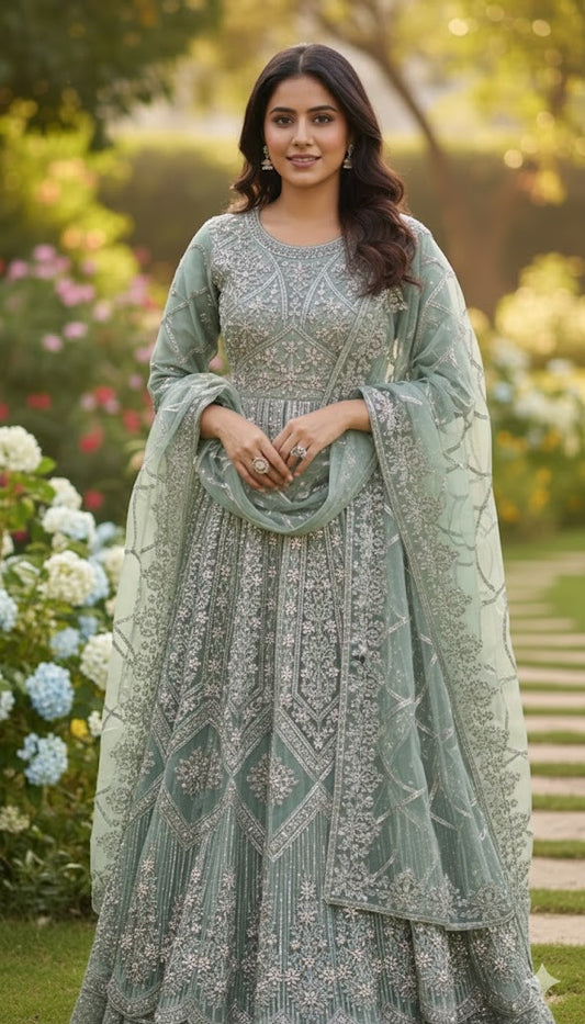 FG157 Gown Style Maxi Pastel Green